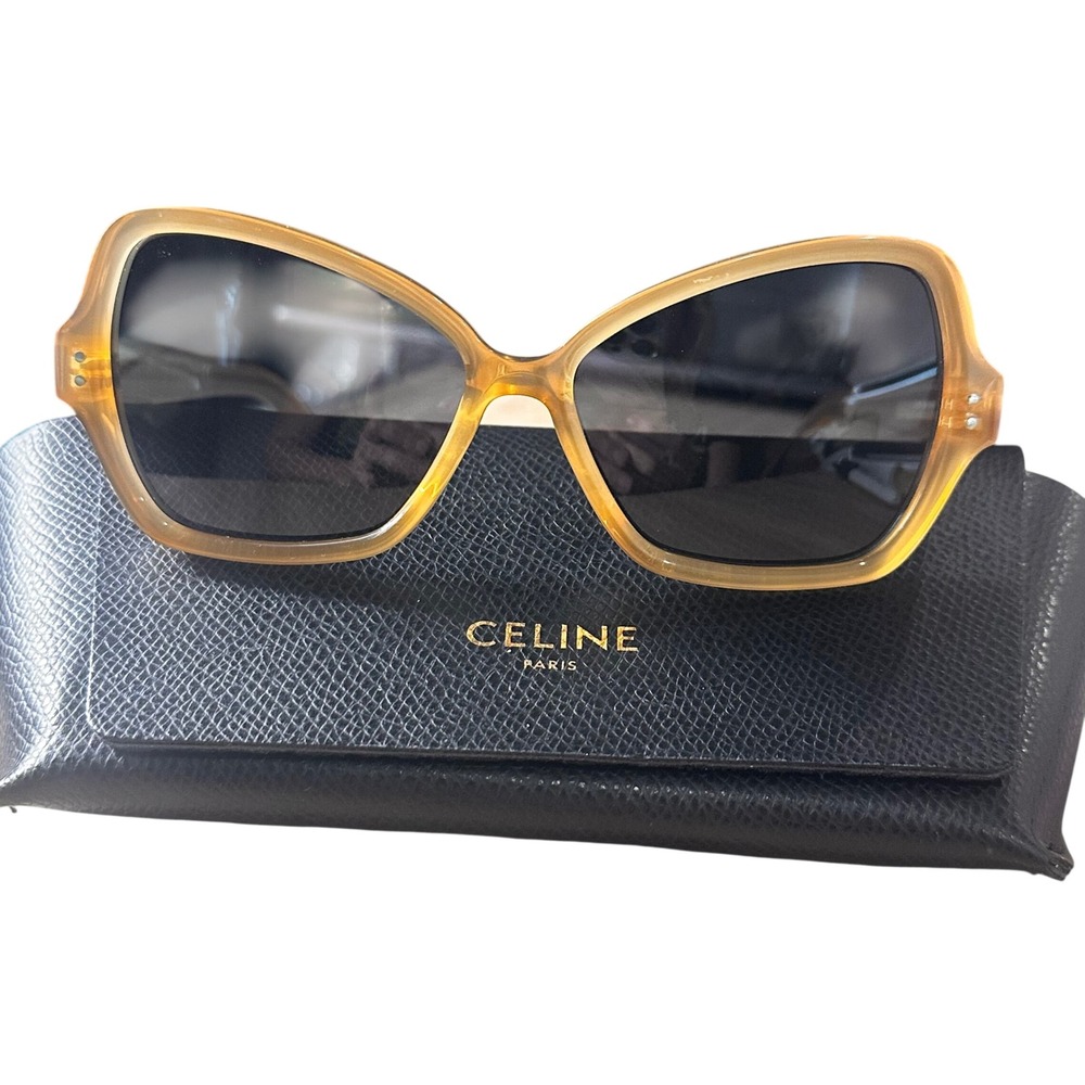 Celine Paris Butterfly Sunglasses Honey Amber Acetate TF02048303 Made in Italy